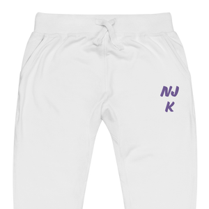 Purple NJK Unisex Embroidered Fleece Sweatpants